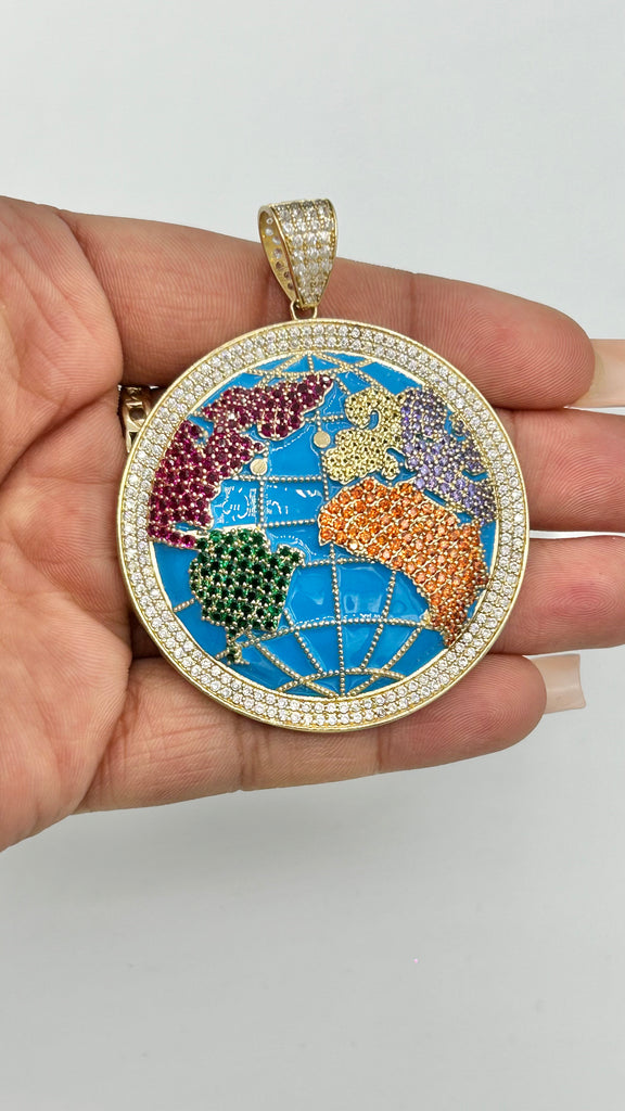 *NEW* 207 14K Multicolor World Pendant - JTJ - Javierthejeweler