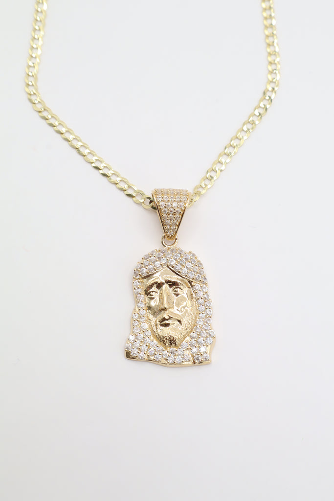 *NEW* PA 14K Jesus Face Pendant w/Solid Cuban Chain JTJ™- - Javierthejeweler