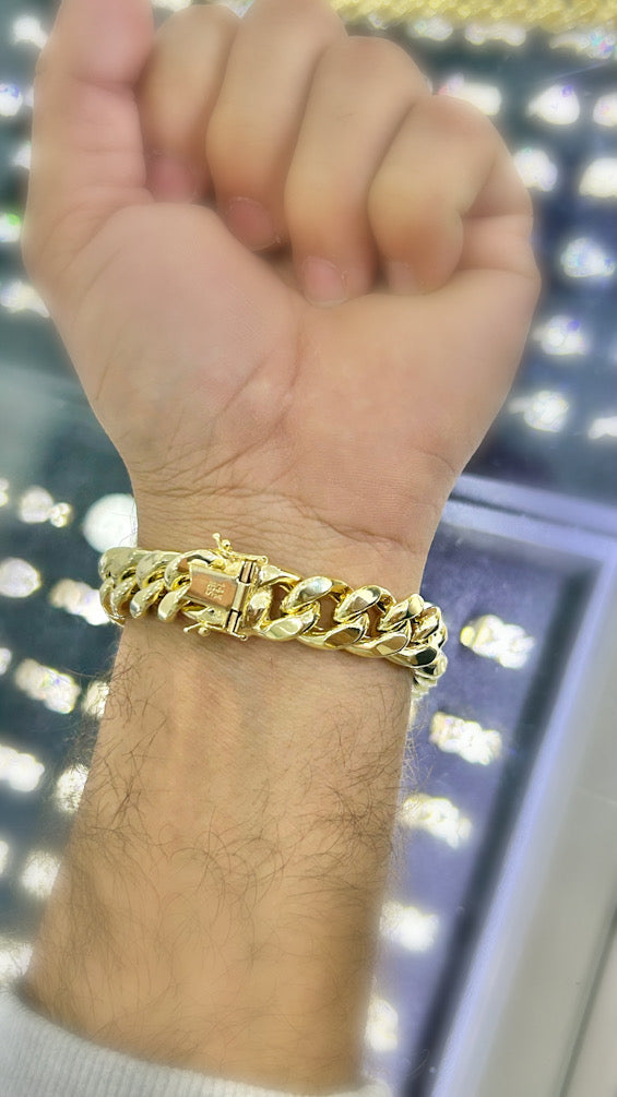 *NEW* 14K Miami Hollow Cuban Bracelet (12.8mm) JTJ™- - Javierthejeweler