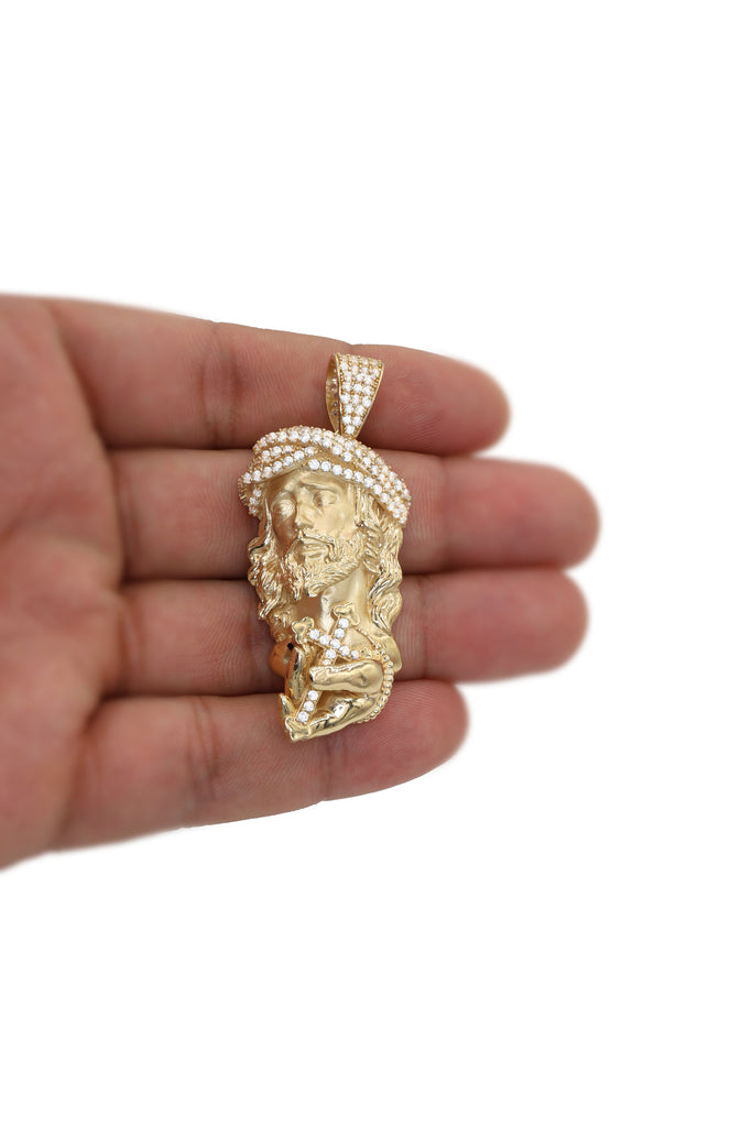 *NEW* 14K Cuban Chain Hollow w/ Jesus Face Pendant JTJ™ - Javierthejeweler