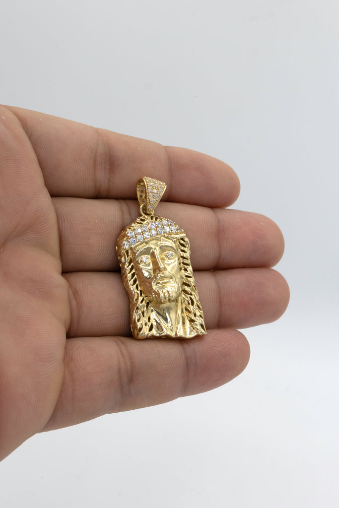 *NEW* 14K Cuban Chain Solid w/ Jesus Face Pendant JTJ™ - Javierthejeweler