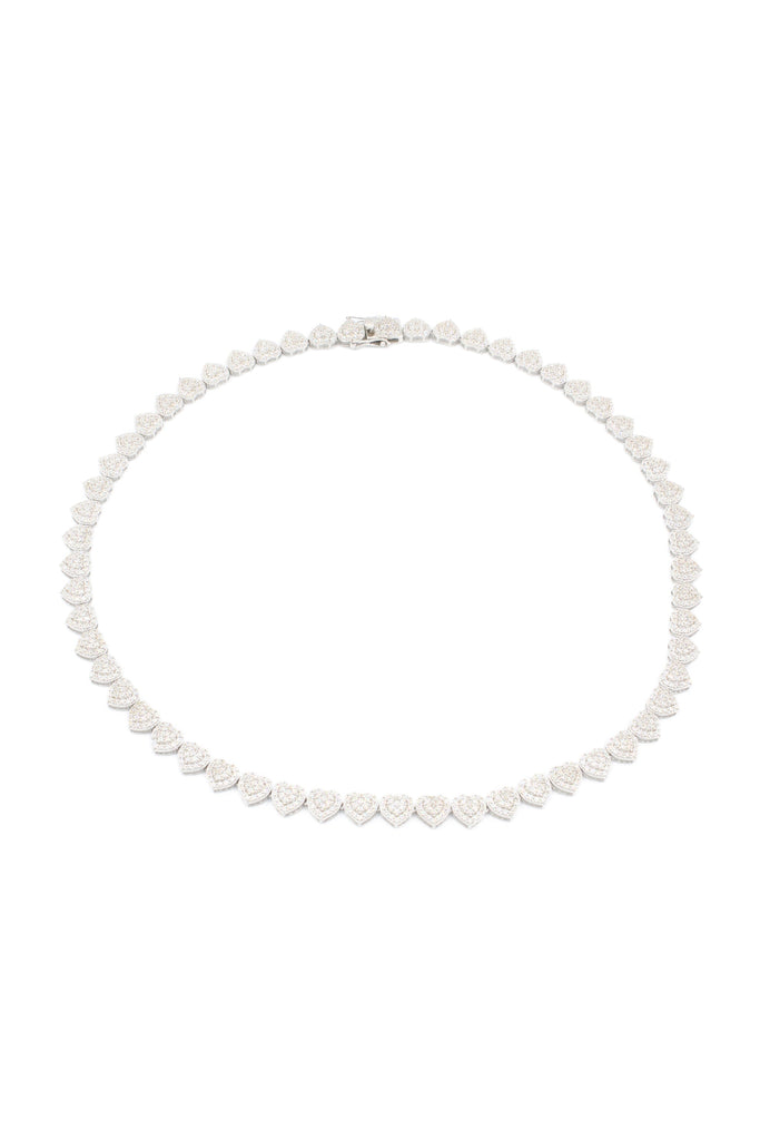 *NEW* 14k White Heart Tennis Choker (6.5 mm) - JTJ™ - Javierthejeweler