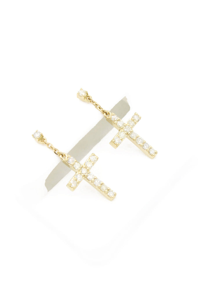 *NEW* 14K 💎💎 (VVS) Cross Diamond Earrings JTJ™ - Javierthejeweler