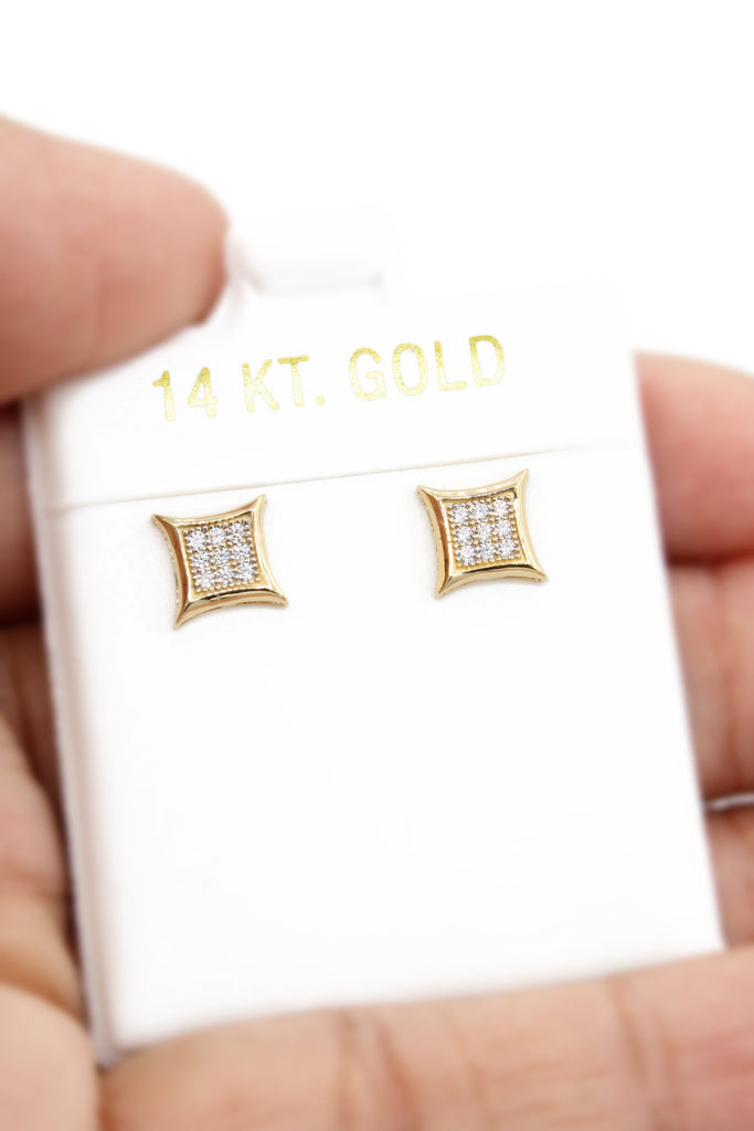 *NEW* 14k S Square CZ Earrings JTJ™ - Javierthejeweler