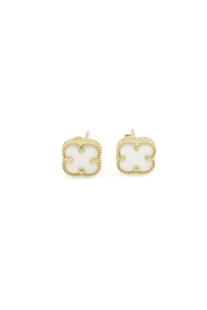 *NEW* 14K White Clover Earrings (S) JTJ™ - Javierthejeweler