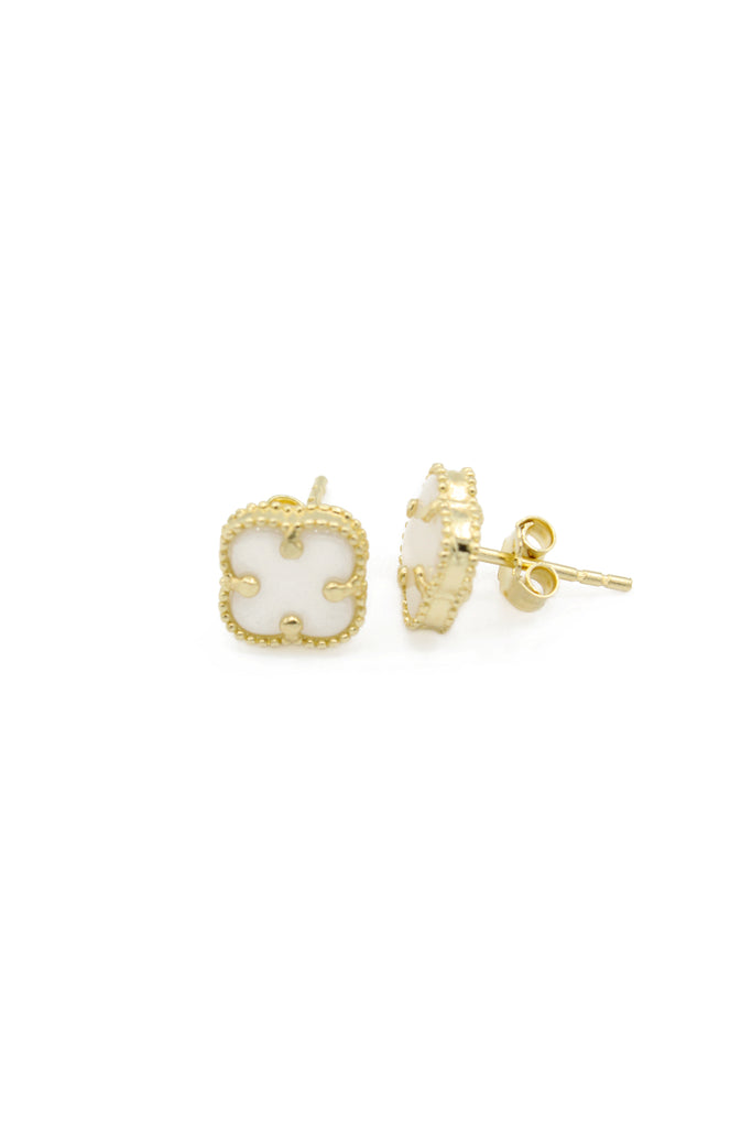 *NEW* 14K White Clover Earrings (S) JTJ™ - Javierthejeweler