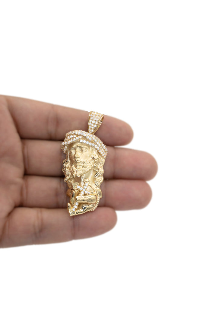 *NEW* 14K Cuban Chain Solid w/ Jesus Face Pendant JTJ™ - Javierthejeweler