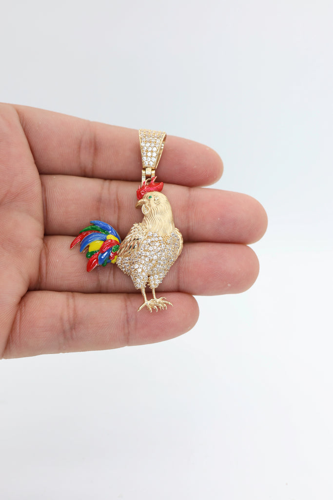 *NEW* 14K CZ Rooster 🐓 M Pendant - JTJ™ - Javierthejeweler