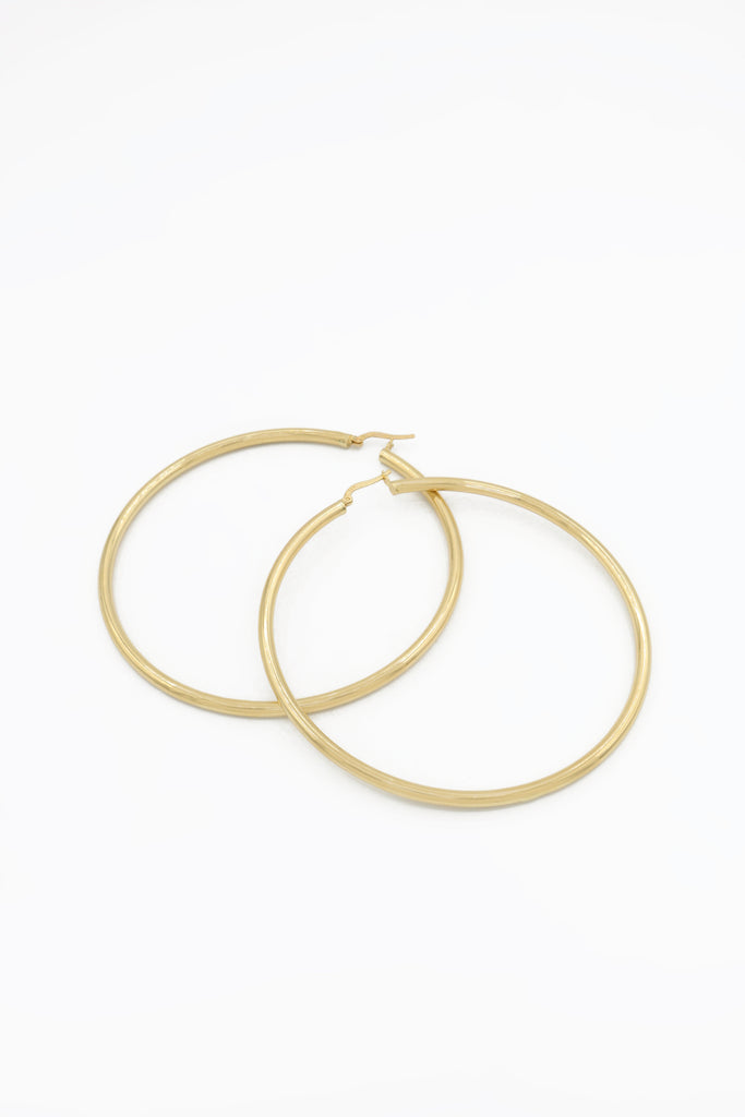 *NEW* 14K Hoops Size Gold Earrings 3.2” Inches JTJ™ - Javierthejeweler