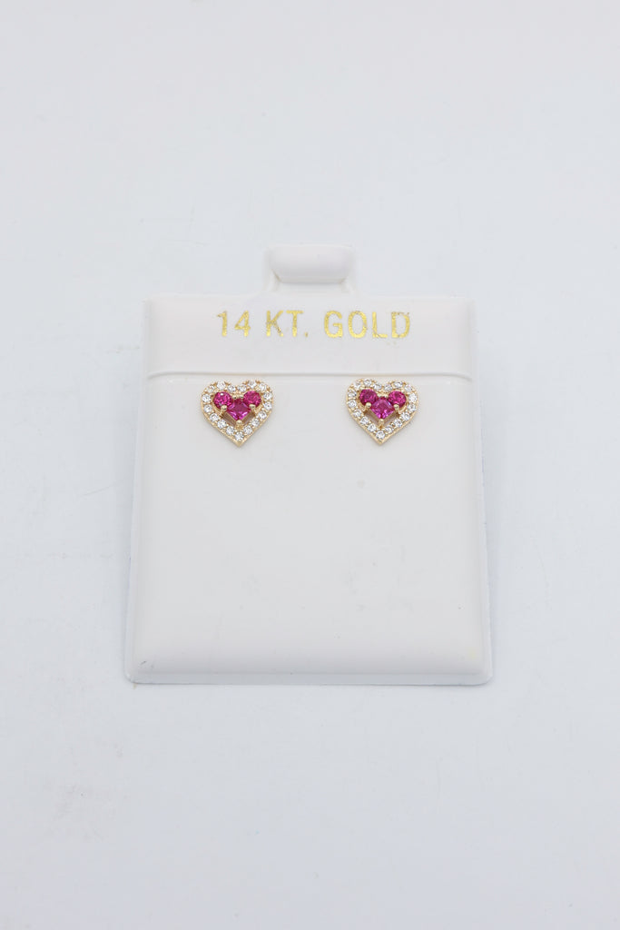 *NEW* 14K Heart (CZ RED) Earrings - JTJ™ - Javierthejeweler