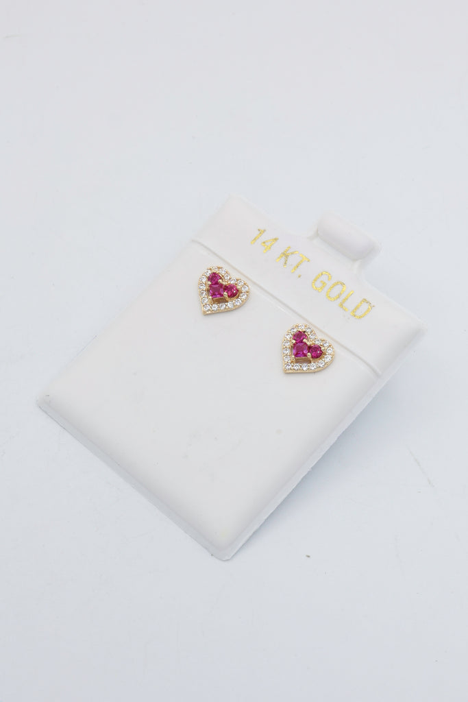 *NEW* 14K Heart (CZ RED) Earrings - JTJ™ - Javierthejeweler