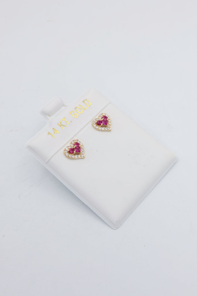 *NEW* 14K Heart (CZ RED) Earrings - JTJ™ - Javierthejeweler