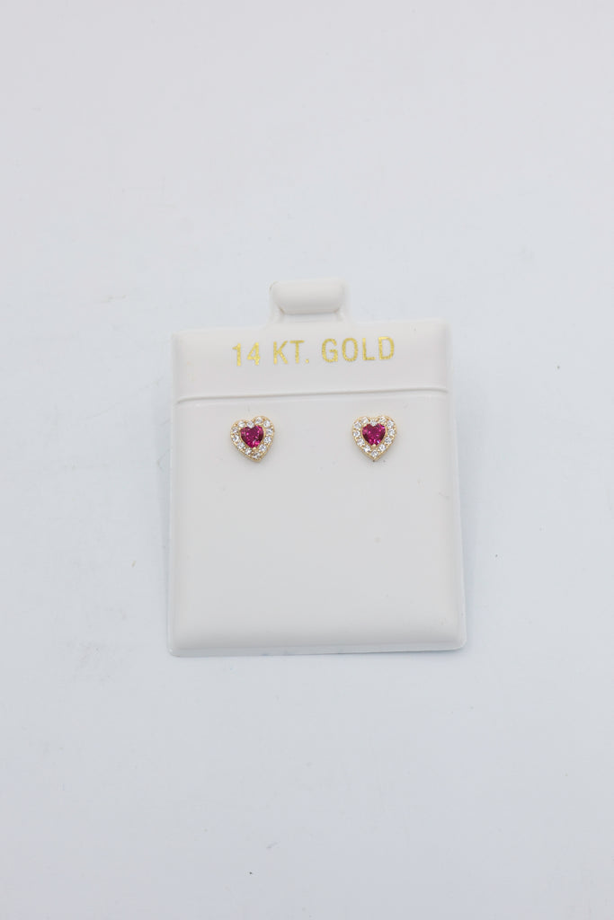 *NEW* 14K Heart (CZ RED) Earrings - JTJ™ - Javierthejeweler