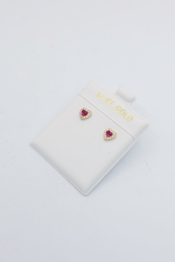 *NEW* 14K Heart (CZ RED) Earrings - JTJ™ - Javierthejeweler