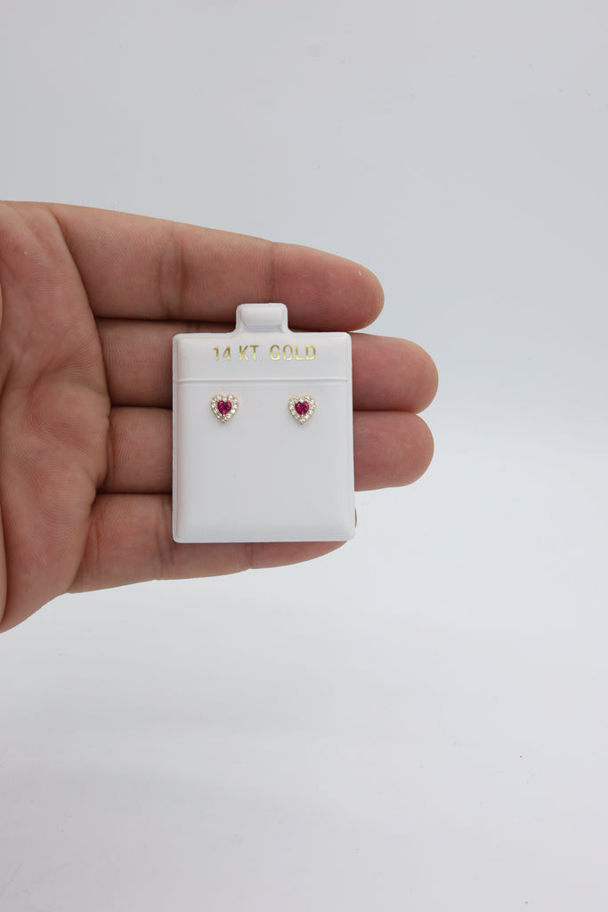 *NEW* 14K Heart (CZ RED) Earrings - JTJ™ - Javierthejeweler