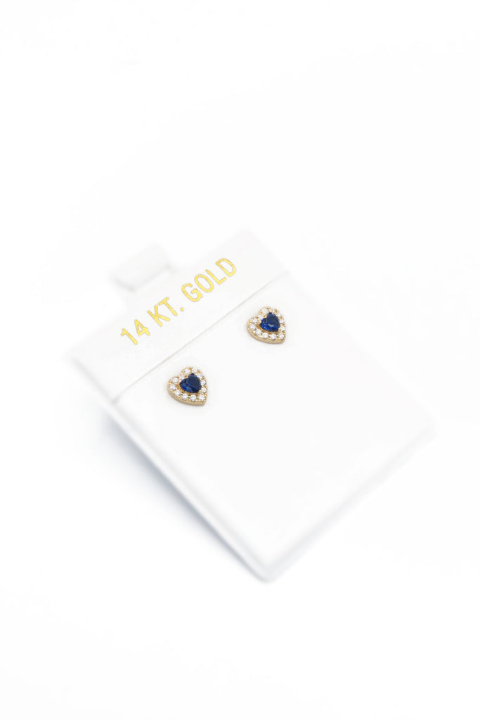 *NEW* 14K Heart (CZ Blue) Earrings - JTJ™ - Javierthejeweler