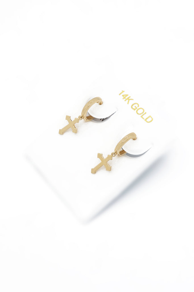 *NEW* 14k Cross Hoop Earrings JTJ™ - Javierthejeweler