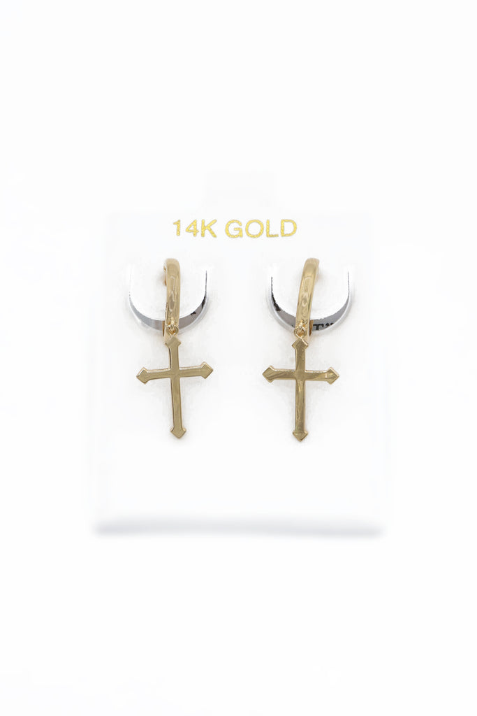 *NEW* 14k Cross Hoop Earrings JTJ™ - Javierthejeweler