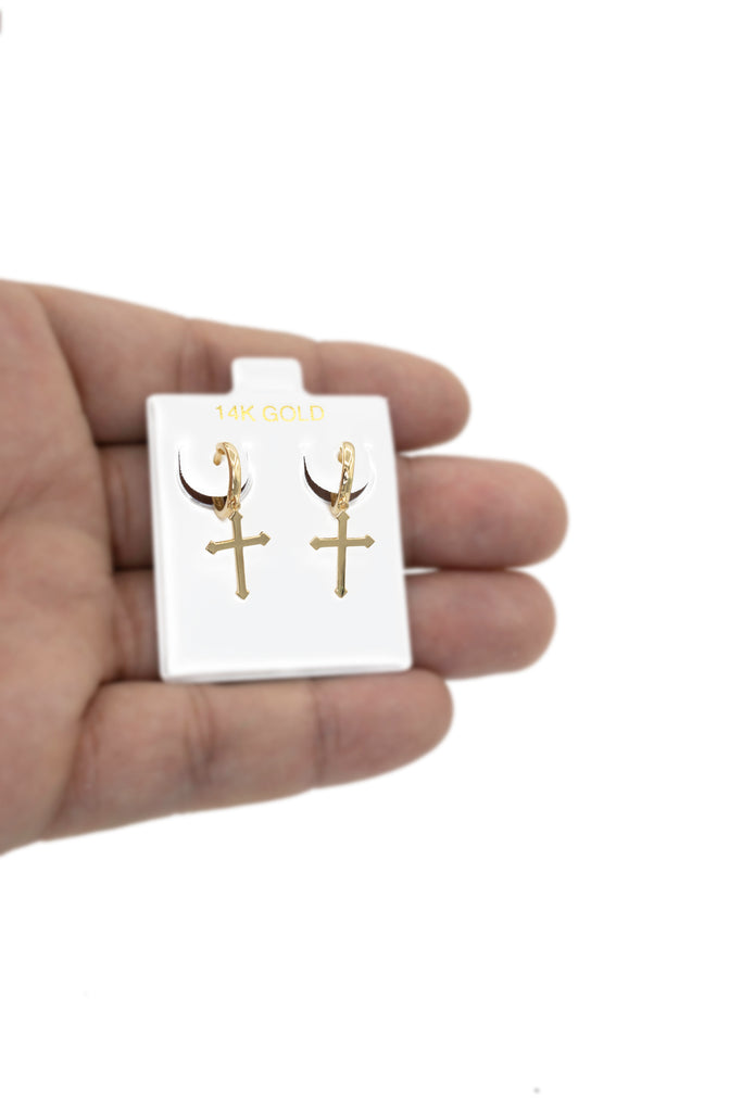 *NEW* 14k Cross Hoop Earrings JTJ™ - Javierthejeweler