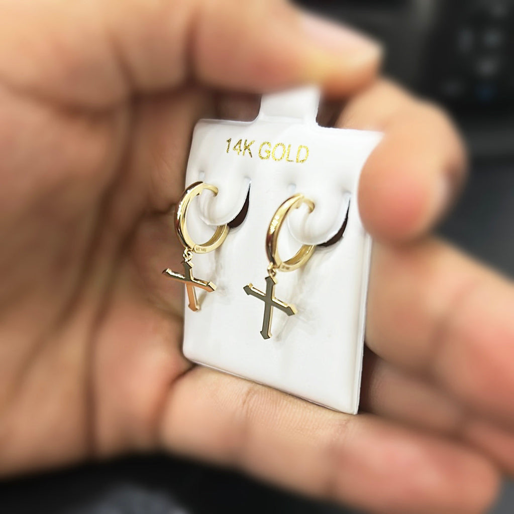 *NEW* 14k Cross Hoop Earrings - JTJ™ - Javierthejeweler