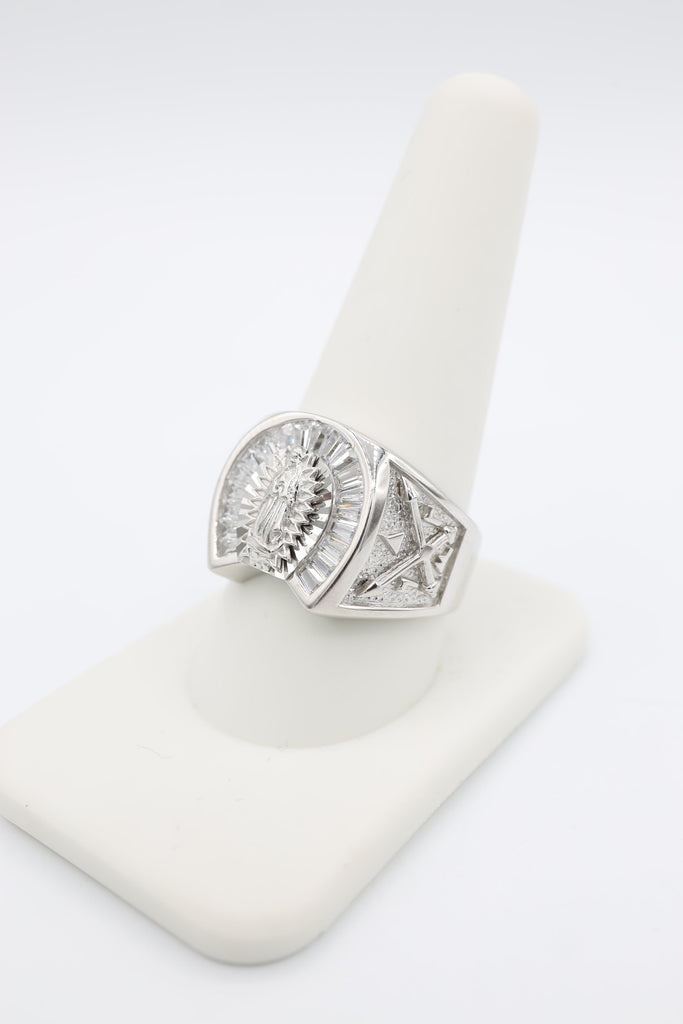 *NEW* 14k Men’s White Gold Virgen Ring CZ JTJ™ - - Javierthejeweler