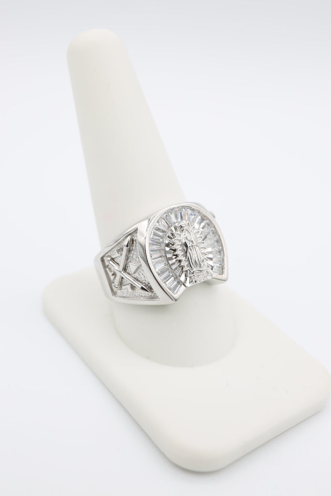 *NEW* 14k Men’s White Gold Virgen Ring CZ JTJ™ - - Javierthejeweler