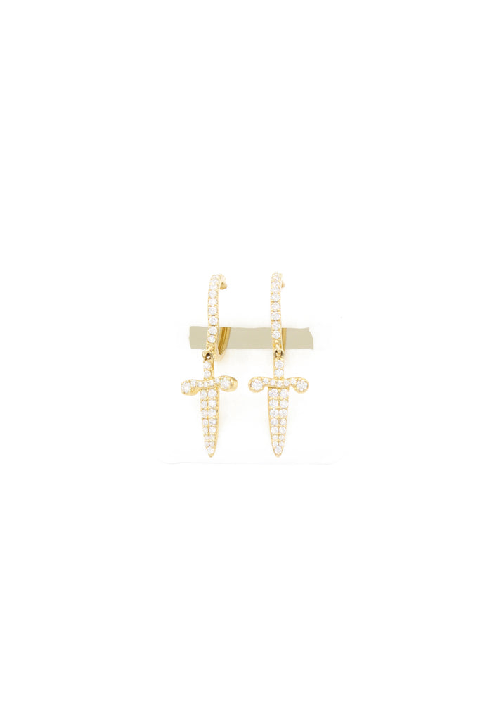 *NEW* 14k Dagger Hoops VVS 💎Diamonds Yellow Gold  💎 (JTJ™ - Javierthejeweler