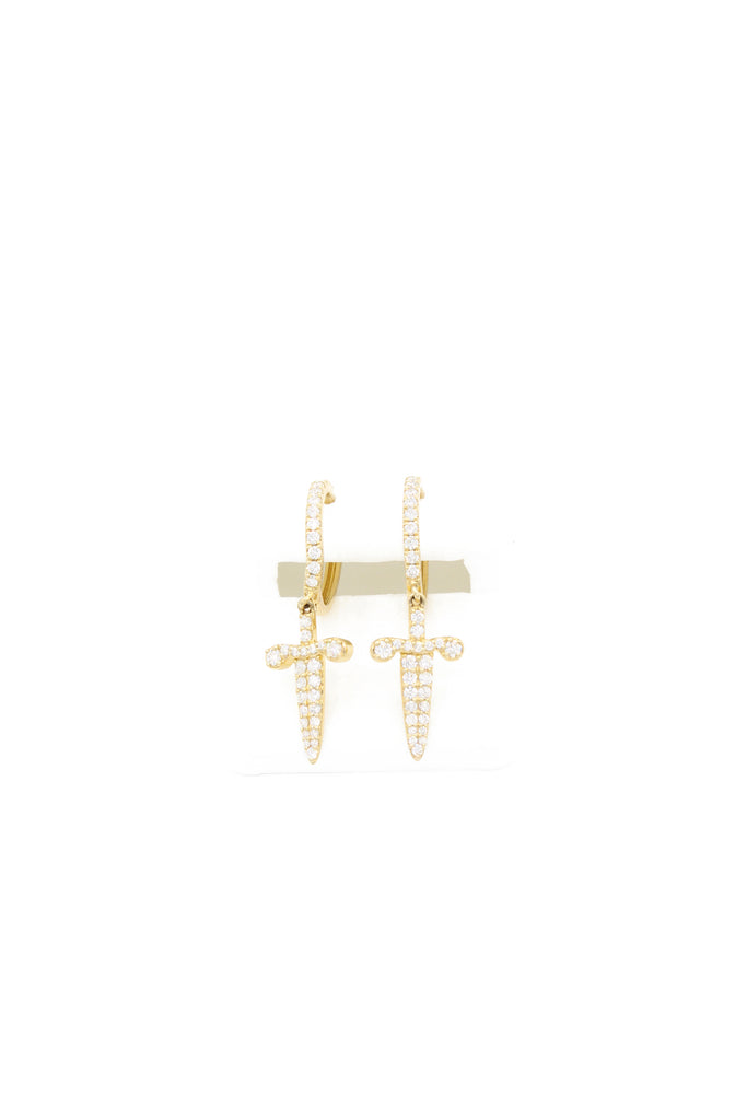 *NEW* 14k Dagger Hoops VVS 💎Diamonds Yellow Gold  💎 (JTJ™ - Javierthejeweler