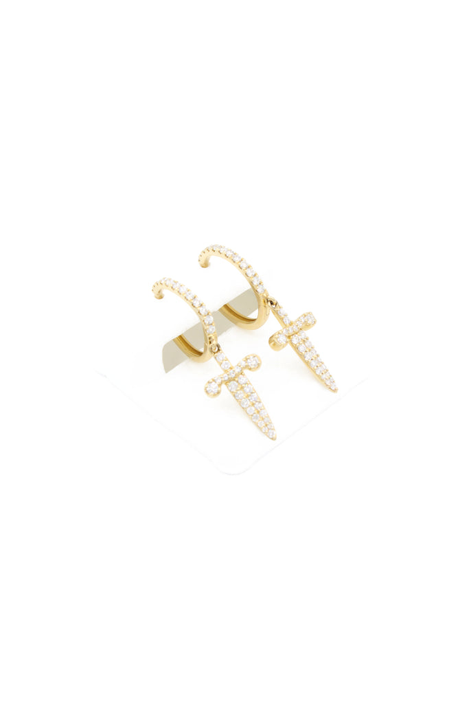 *NEW* 14k Dagger Hoops VVS 💎Diamonds Yellow Gold  💎 (JTJ™ - Javierthejeweler